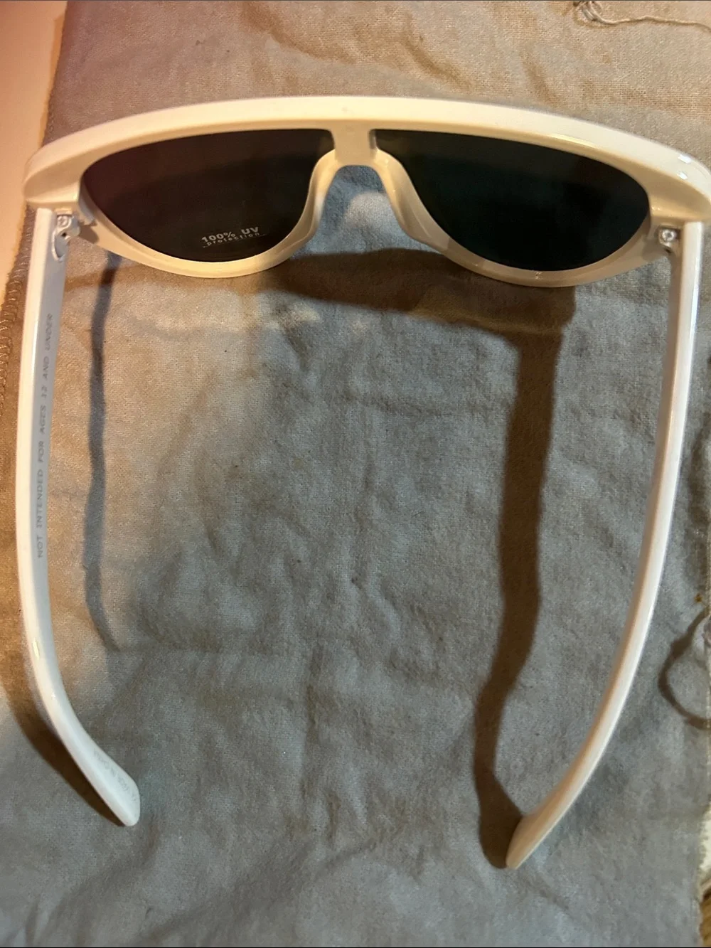 White Frame Men's Sunglasses with Mirrored Lenses